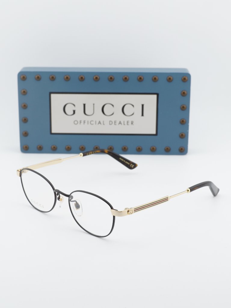 Gucci Gg0591oj 004 Oval Eyeglasses 50mm - Brown / Gold